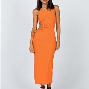 Princess Polly- Orange Cutout Midi Dress